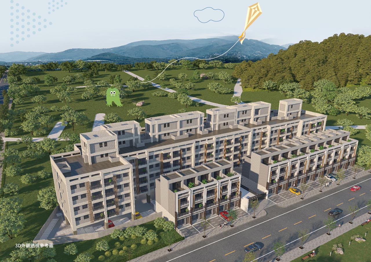 大名人光輝，草屯離塵近城，書香綠意，4套房電梯墅、3房+車位精品住宅